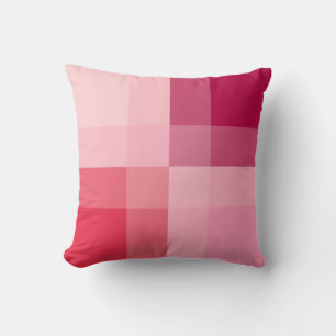 Mid-Century mega plaid - pink and wine Throw Pillow