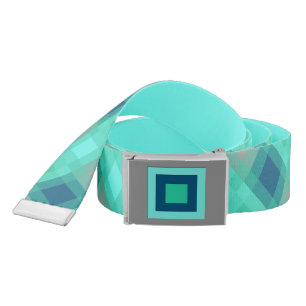 Mid-Century mega plaid - turquoise & grey Belt