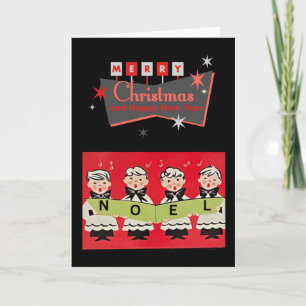 Mid-Century Melodies: Noel Choir Boys Christmas Card