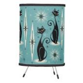 Mid Century Meow Retro Atomic Cats on Blue - Large Tripod Lamp (Right)