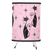 Mid Century Meow Retro Atomic Cats on Cool Pink Tripod Lamp (Right)