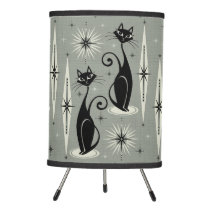 Mid Century Meow Retro Atomic Cats on Gray Tripod Lamp Mid Century Meow Retro Atomic Cats on Gray Tripod Lamp