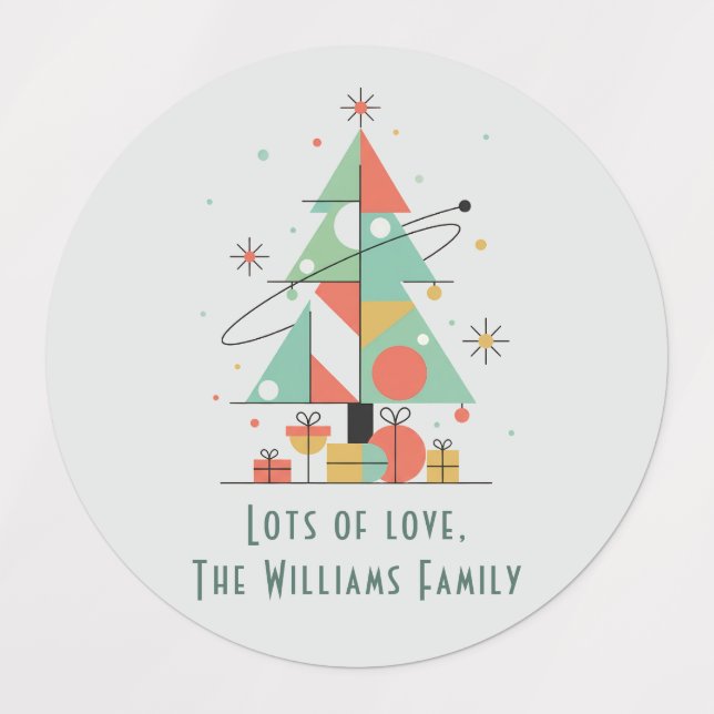 Mid-Century Merry Christmas  Labels (Design 1)