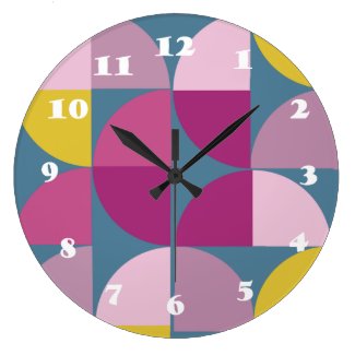 mid century mild psychedelic purple pink colors mo large clock