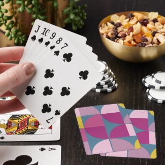 mid century mild psychedelic purple pink colors mo playing cards
