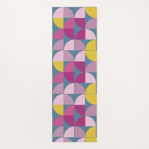 mid century mild psychedelic purple pink colors mo yoga mat