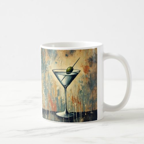 Mid Century Mixed Media Martini Art Coffee Mug