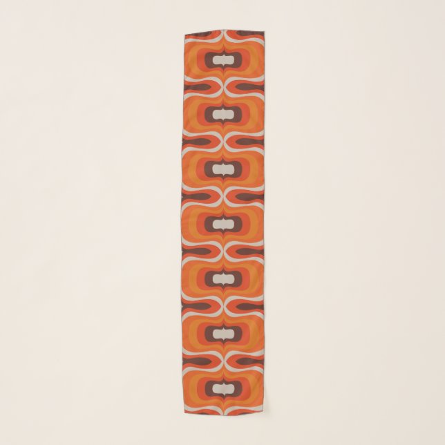 Mid century mod 60s 70s patterned  scarf (Front)