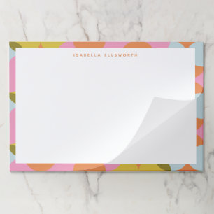 Mid Century Mod Abstract Shape Pastel Personalized Paper Pad