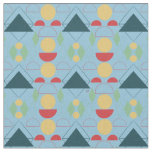 Mid Century Mod Blue Geometric Fabric