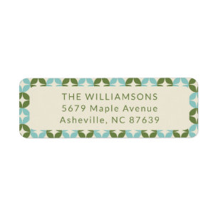 Mid Century Mod Blue Sage Green Return Address Label