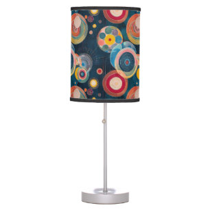 Mid Century Mod Circles in style of Hilma af Klint Table Lamp