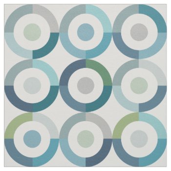 Mid Century Mod Color Block Rings Pattern Fabric by AnyTownArt at Zazzle