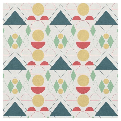 Mid Century Mod Colorful Geometric Fabric
