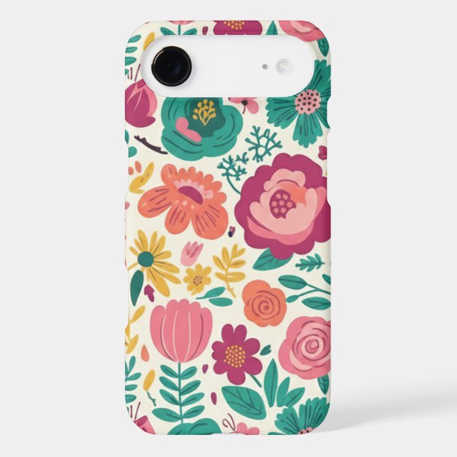 Mid-Century Mod Floral Pattern Iphone Case (Back)