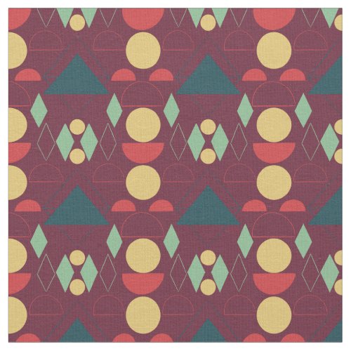 Mid Century Mod Fuchsia Geometric Fabric