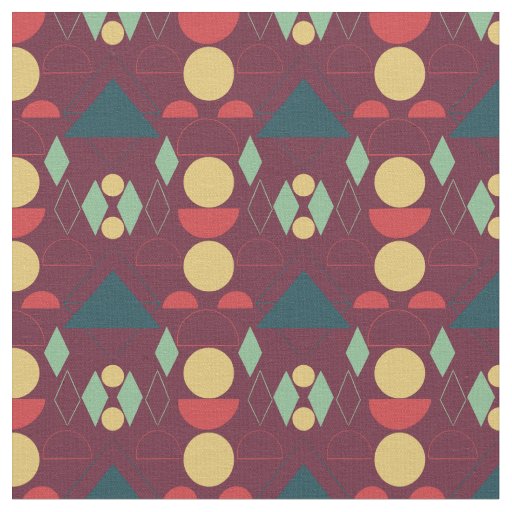 Mid Century Mod Fuchsia Geometric Fabric