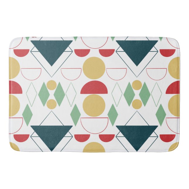 Mid Century Mod Geometric Bath Mat (Front)