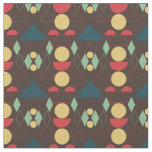 Mid Century Mod Geometric Brown  Fabric