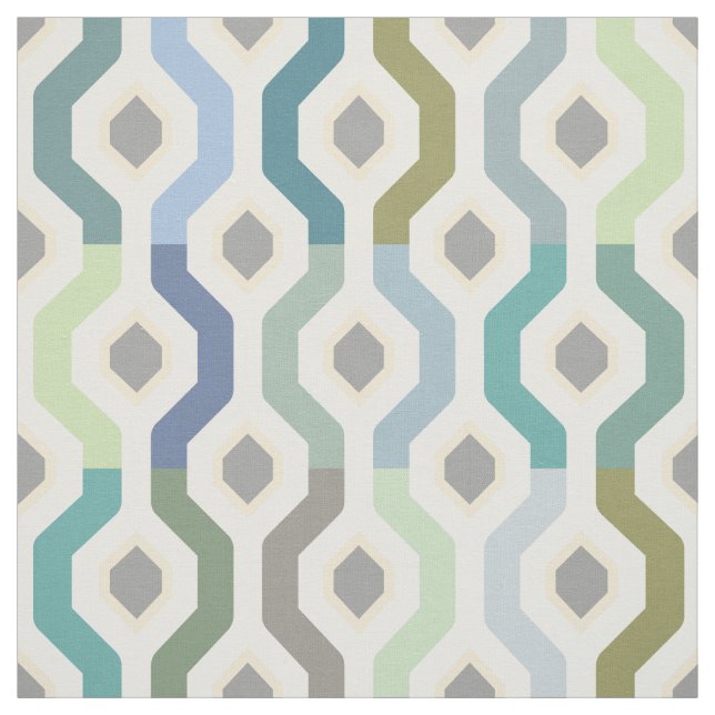 Mid Century Mod Geometric Link Pattern Fabric (Swatch)