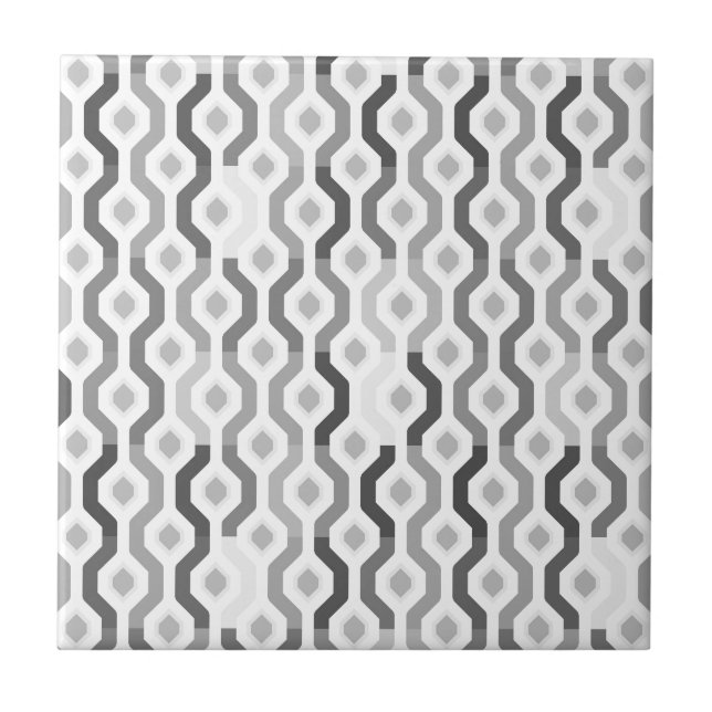 Mid Century Mod Geometric Link Pattern Tile (Front)