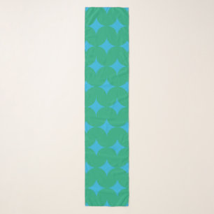 Mid Century Mod Geometric Pattern - Green and Blue Scarf