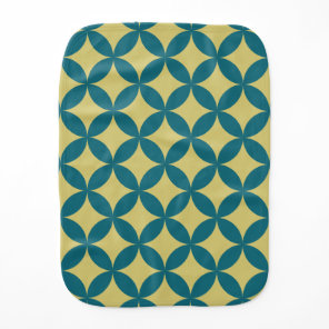 Mid-Century Mod Geometric Retro Modern Blue Green Baby Burp Cloth