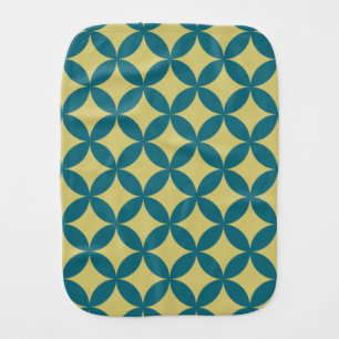 Mid-Century Mod Geometric Retro Modern Blue Green Baby Burp Cloth