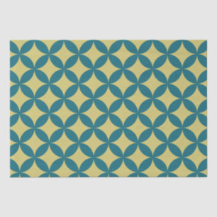 Mid-Century Mod Geometric Retro Modern Blue Green Tissue Paper