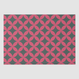 Mid-Century Mod Geometric Retro Modern Bright Pink Tissue Paper