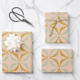 Mid Century Mod Pattern in Pastel Colors Wrapping Paper Sheets