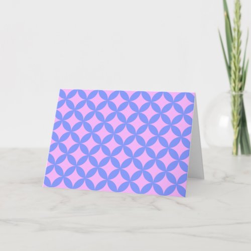 Mid Century Mod Pattern in Pink and Periwinkle Card