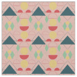 Mid Century Mod Pink Geometric Fabric