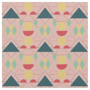 Mid Century Mod Pink Geometric Fabric
