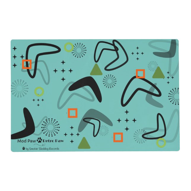 Mid Century Mod Retro Laminated Placemat (Front)