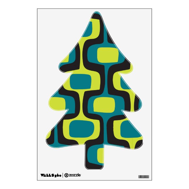 Mid Century Mod Retro Pattern Camping Wall Decal (Front)