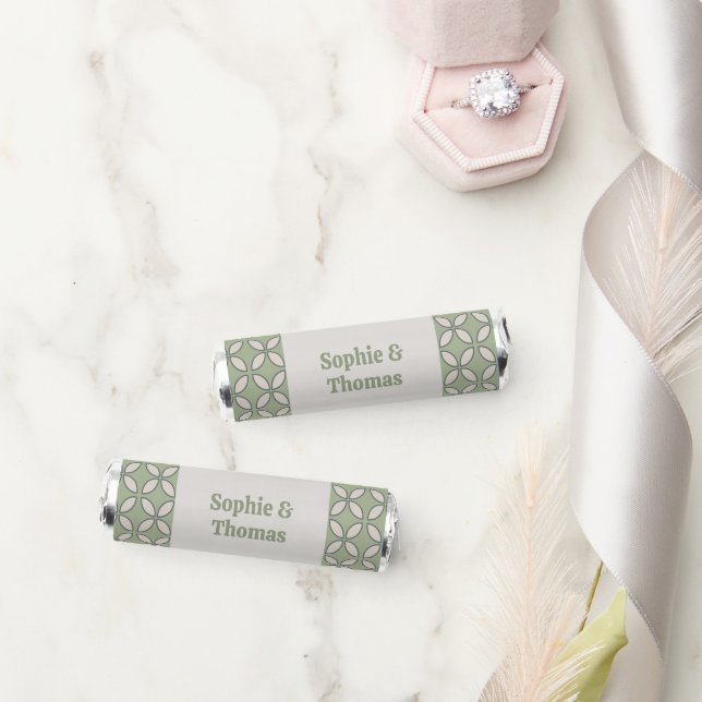 Mid Century Mod Retro Wedding Olive Green Breath Savers® Mints (Wedding)