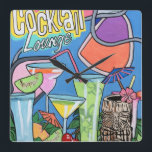 Mid Century Mod Tropical Tiki Lounge painting on a Square Wall Clock<br><div class="desc">Pop Art Painter Jamie Roxx Mid Century Mod Tropical Tiki Lounge painting on a  

Find out more about Luxury Jamie Roxx Pop paintings at www.JamieRoxx.us</div>