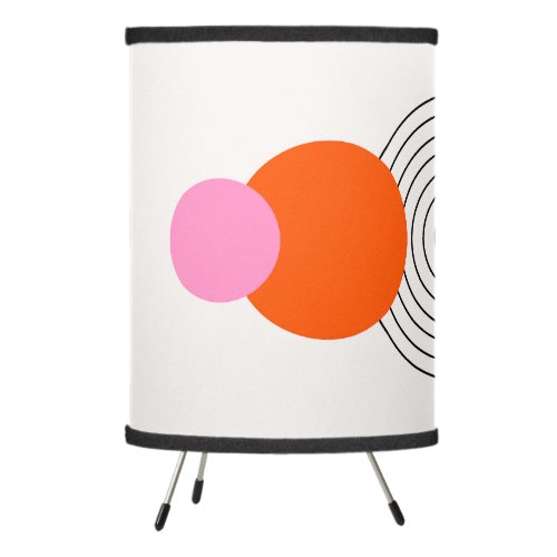 Mid Century Modern 03 Abstract Arch Pink Orange Tripod Lamp