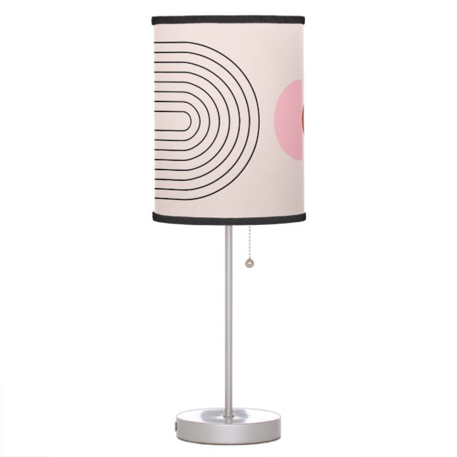 Mid Century Modern 08 Arch Blush Pink Table Lamp (Left)