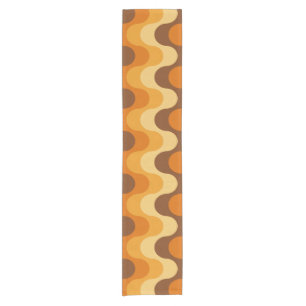 Mid Century Modern 1970s Wavy Stripe Pattern Short Table Runner