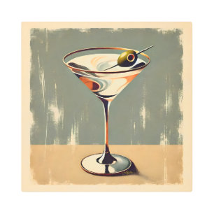 Mid Century Modern 1 Olive Martini Painting Metal Print
