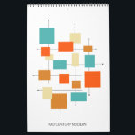 Mid Century Modern #1 Original Art Retro Calendar<br><div class="desc">Have original art on your wall each month with this funky mid century modern wall calendar,  featuring my original retro art.</div>