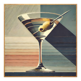 Mid Century Modern 2 Olive Martini Cocktail Hour Photo Print