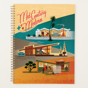 Mid Century Modern 3 Houses Calendar Planner