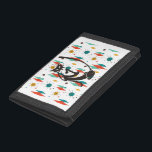 Mid Century Modern 50s Black Cool Cat   Trifold Wallet<br><div class="desc">This design was created through digital art. It may be personalized by clicking the customize button and changing the color, adding a name, initials or your favorite words. Contact me at colorflowcreations@gmail.com if you with to have this design on another product. Purchase my original abstract acrylic painting for sale at...</div>