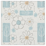 Mid Century Modern 50s Floral Print Fabric