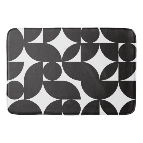 Mid Century Modern Abstract 26 Black and White Bath Mat