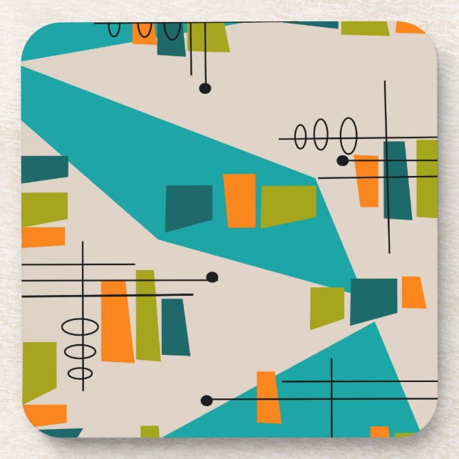 Mid-Century Modern Abstract #55 Drink Coaster (Front)