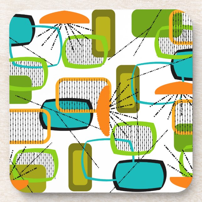 Mid-Century Modern Abstract #57 Beverage Coaster (Front)